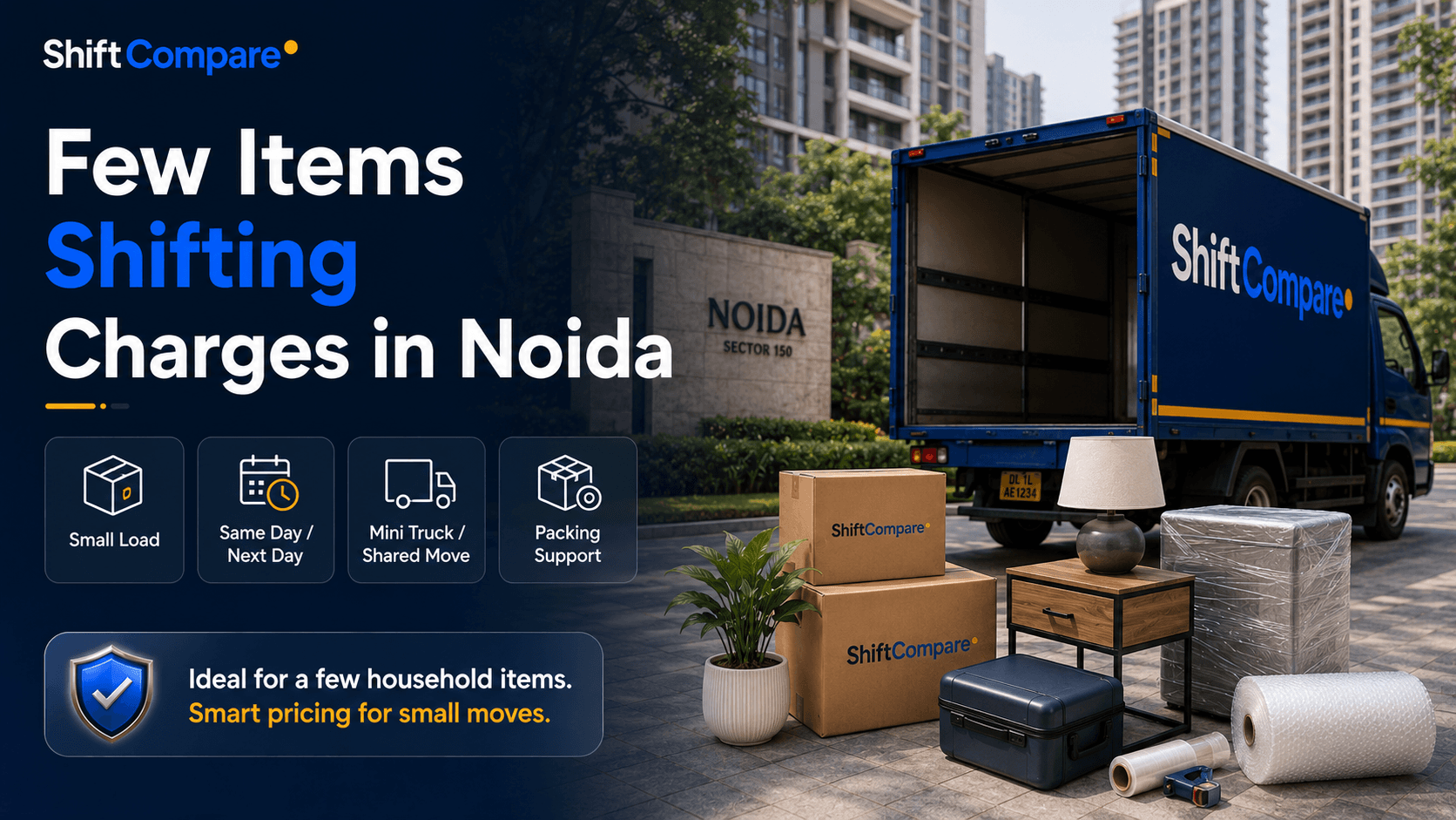 Few items shifting charges in Noida for single item, minimum charge and mini tempo moves